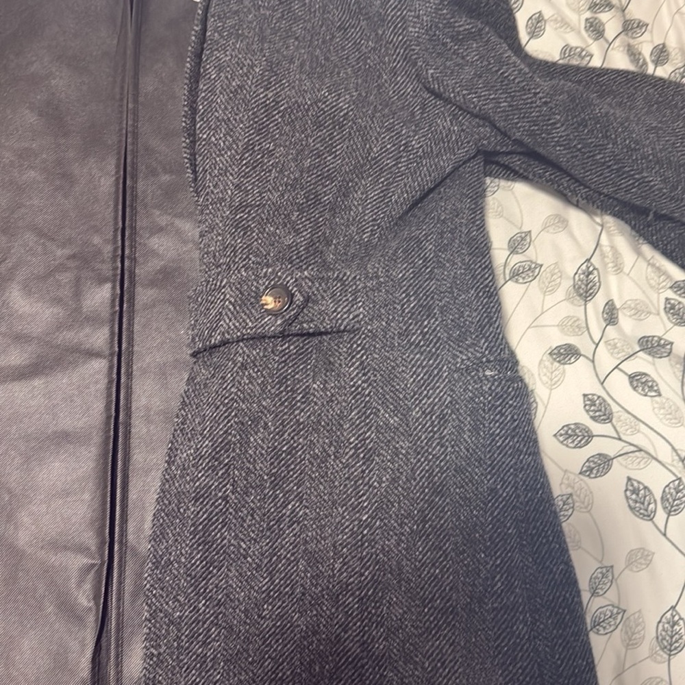 Spier & Mackay -Gray Herringbone Double-Breasted Coat - Picture 3 of 5